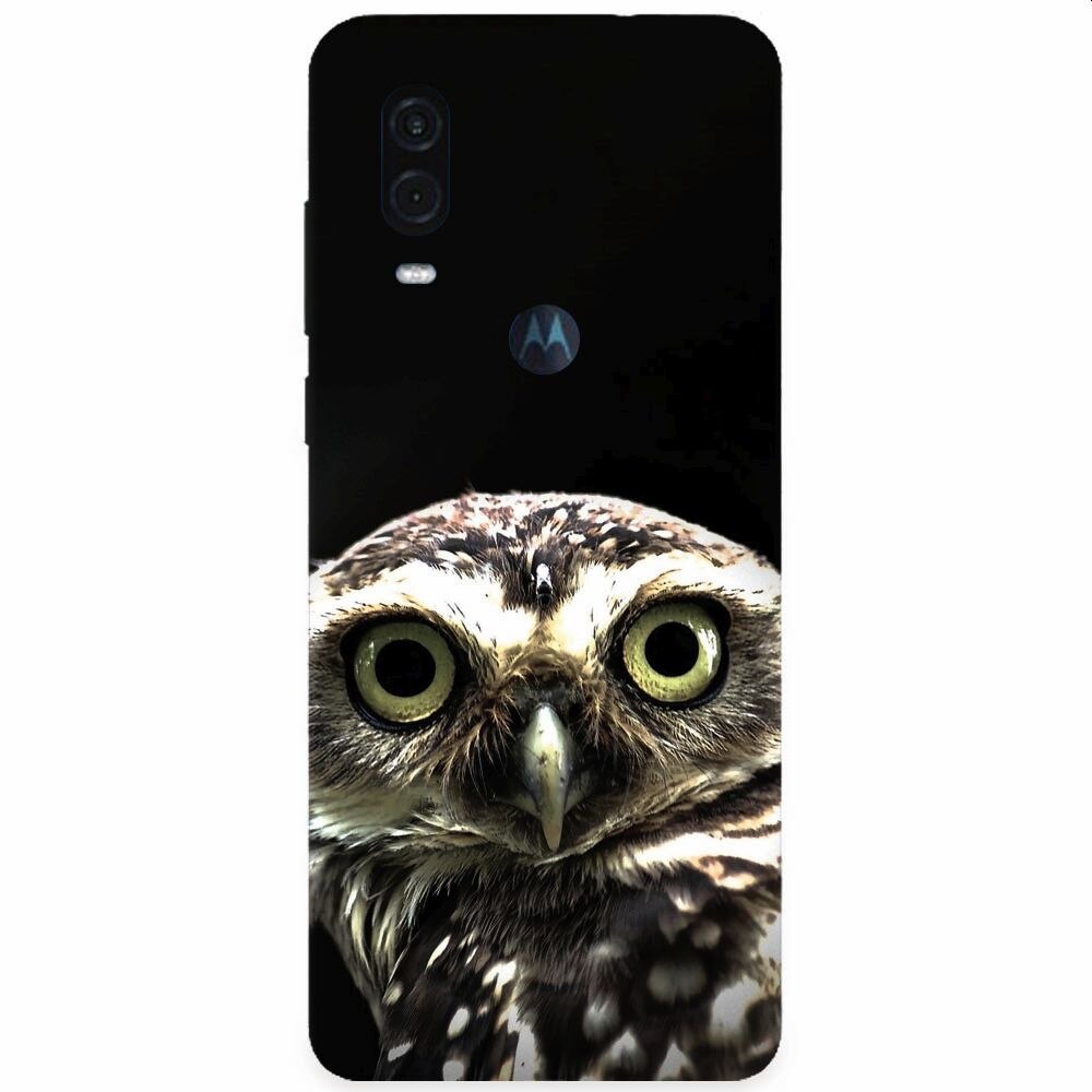 Husa silicon pentru Motorola One Vision, Owl In The Dark