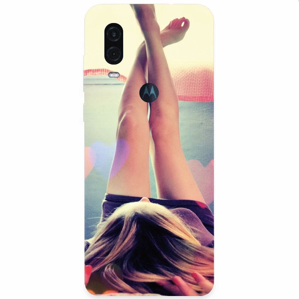 Husa silicon pentru Motorola One Vision, Relax Girl