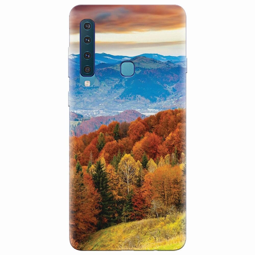 Husa silicon pentru Samsung Galaxy A9 2018, Autumn Mountain Fall Rusty Forest Colours