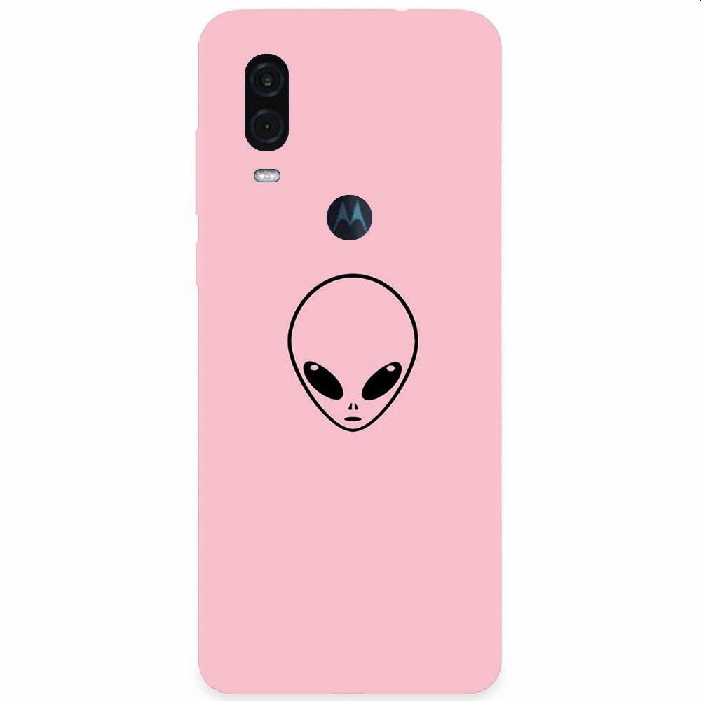 Husa silicon pentru Motorola One Vision, Pink Alien