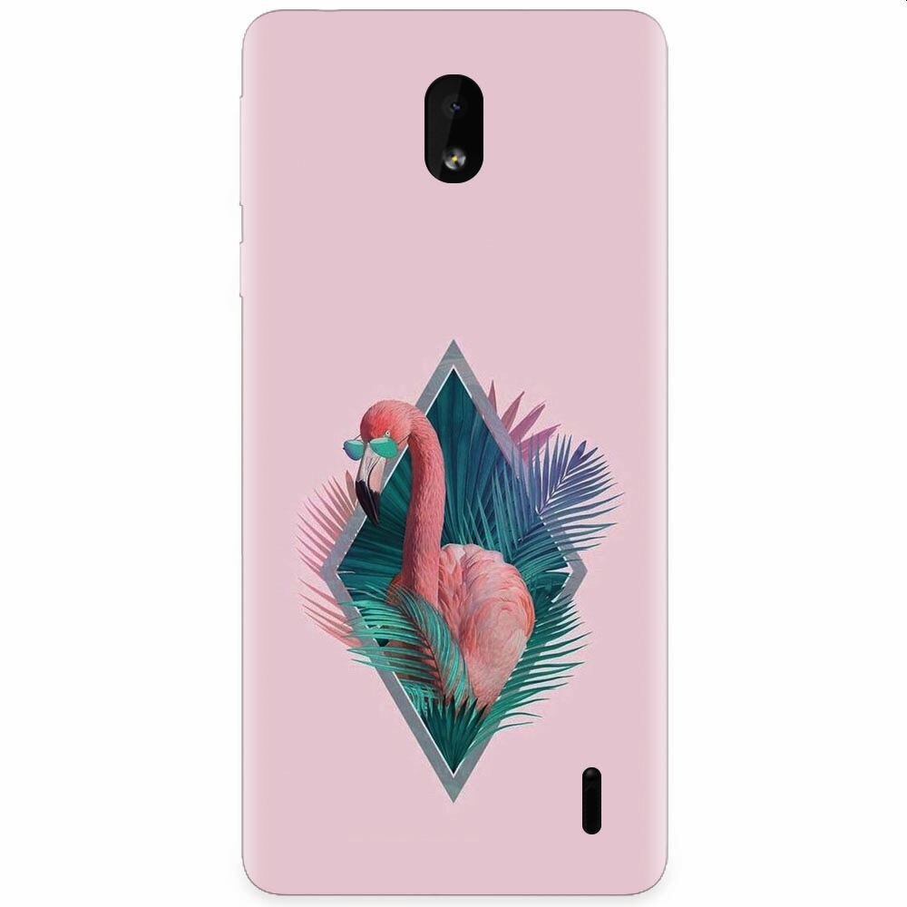 Husa silicon pentru Nokia 1 Plus, Flamingo With Sunglass