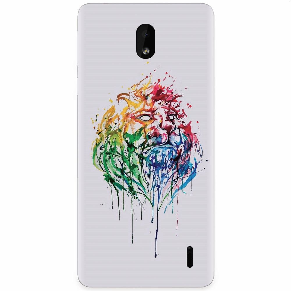 Husa silicon pentru Nokia 1 Plus, Paint Illustration Lion Head