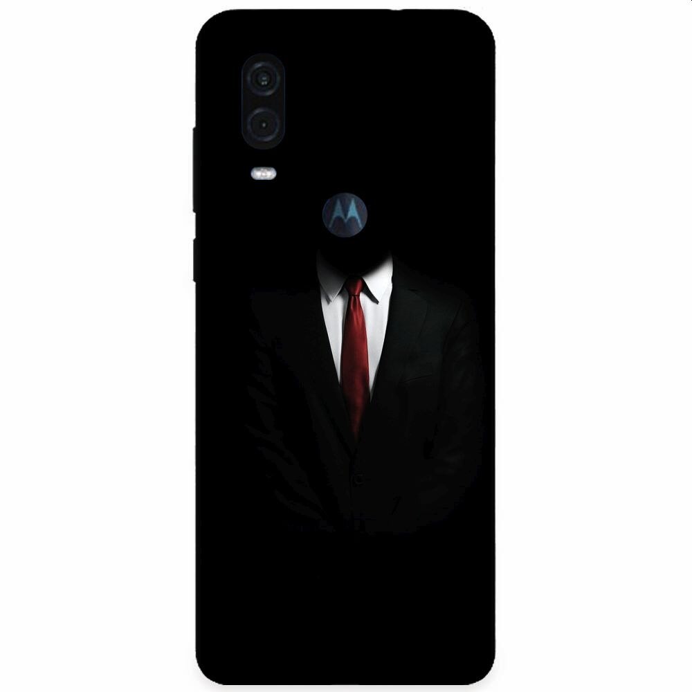 Husa silicon pentru Motorola One Vision, Mystery Man In Suit