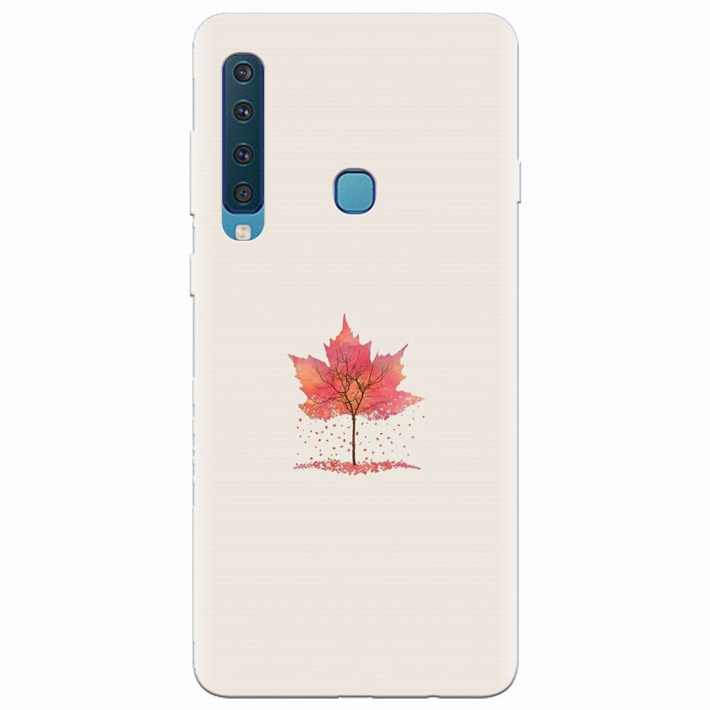 Husa silicon pentru Samsung Galaxy A9 2018, Autumn Tree Leaf Shape Illustration