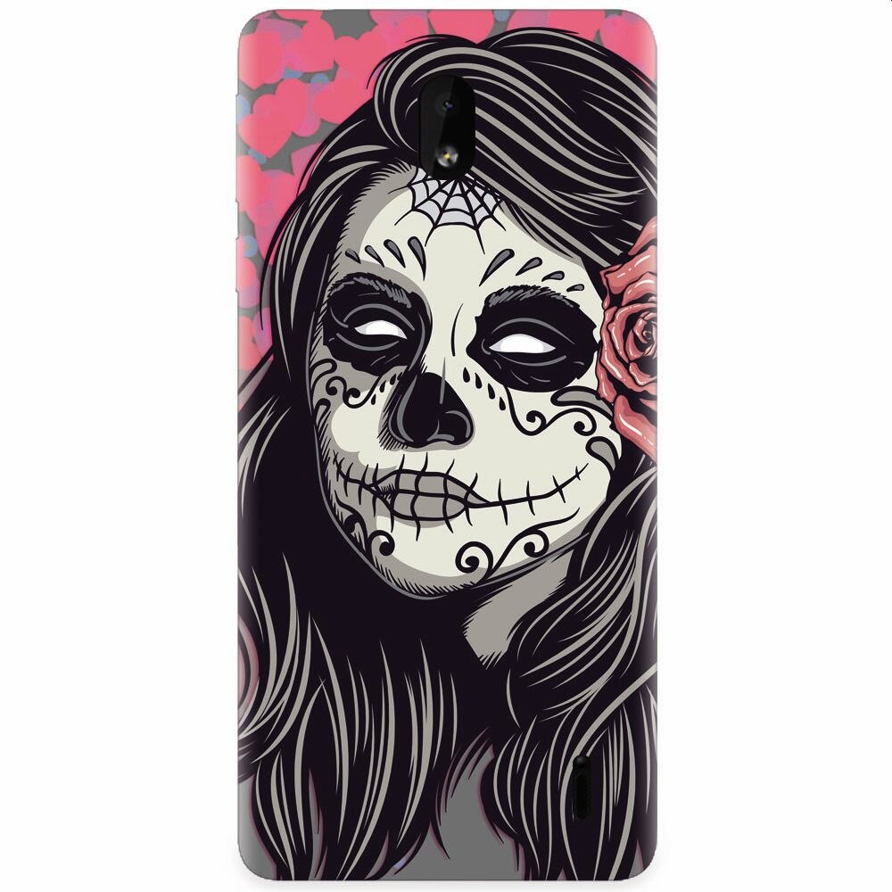 Husa silicon pentru Nokia 1 Plus, Mexican Girl Skull