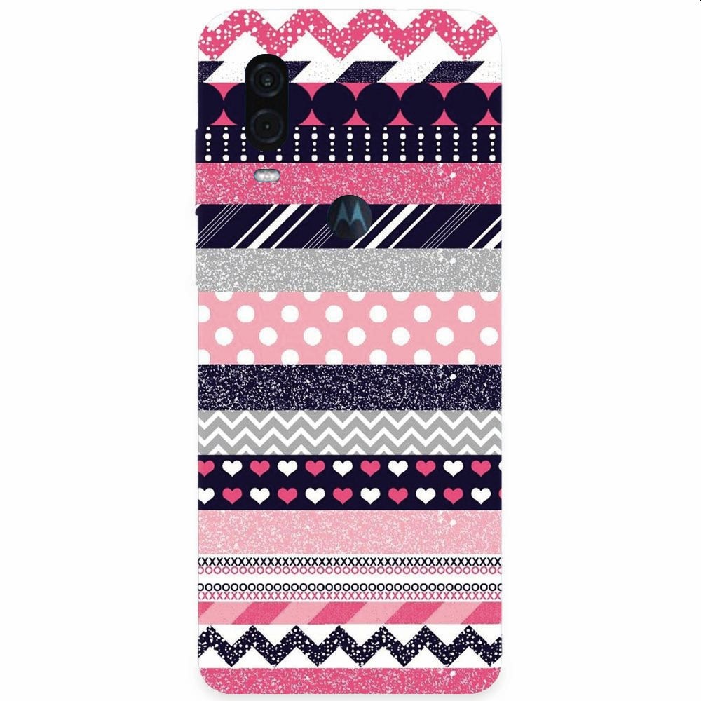 Husa silicon pentru Motorola One Vision, Love Pattern