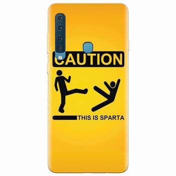 Husa silicon pentru Samsung Galaxy A9 2018, This Is Sparta Funny Illustration Husa silicon pentru Samsung Galaxy A9 2018, This Is Sparta Funny Illustration