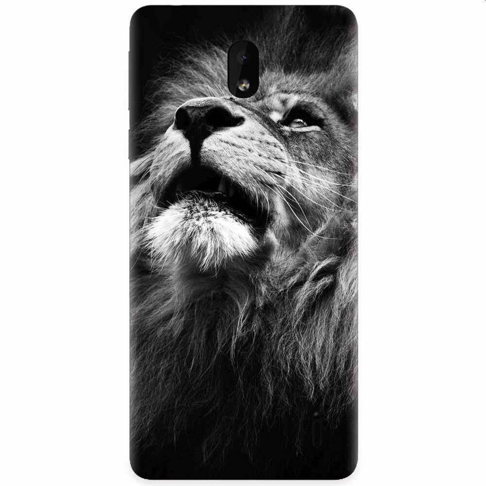 Husa silicon pentru Nokia 1 Plus, Majestic Lion Portrait