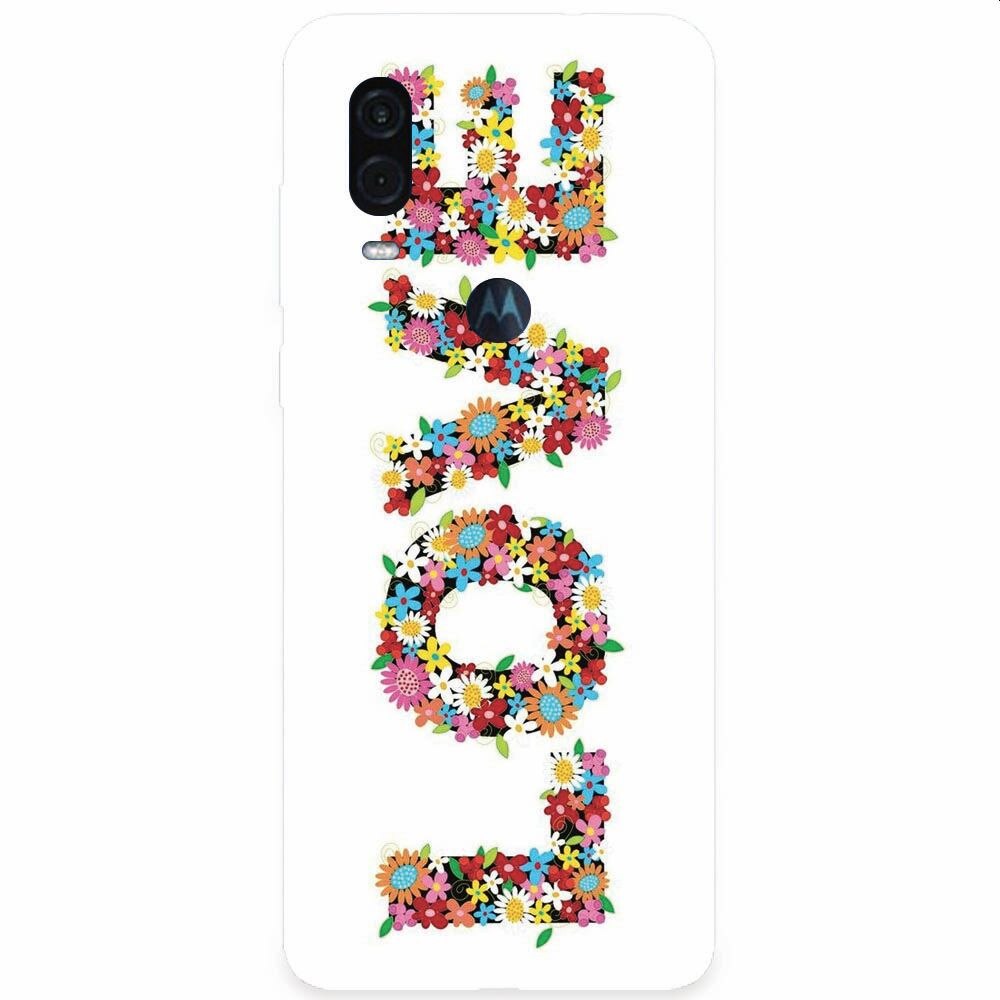 Husa silicon pentru Motorola One Vision, Love Made By Flowers
