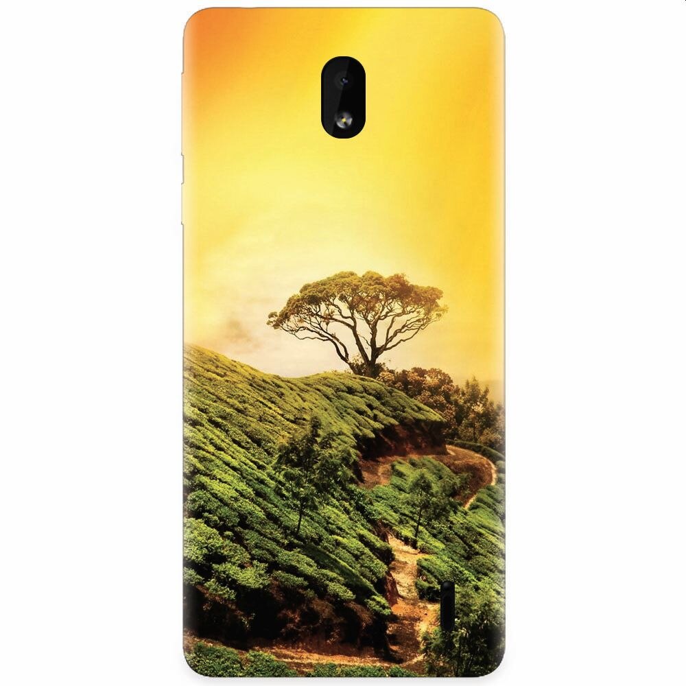 Husa silicon pentru Nokia 1 Plus, Hill Top Tree Golden Light