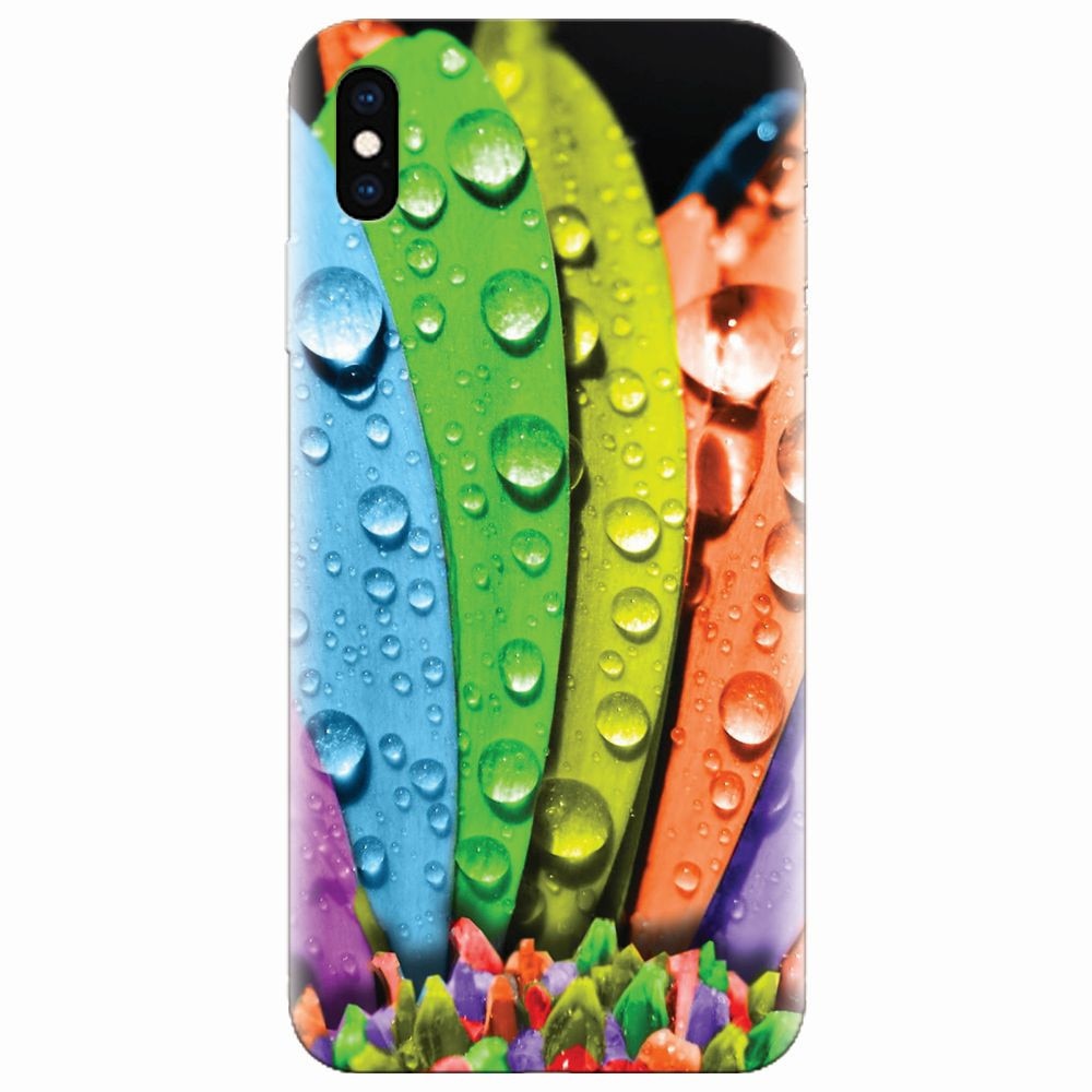 Husa silicon pentru Apple Iphone XS Max, Colorful Daisy Petals