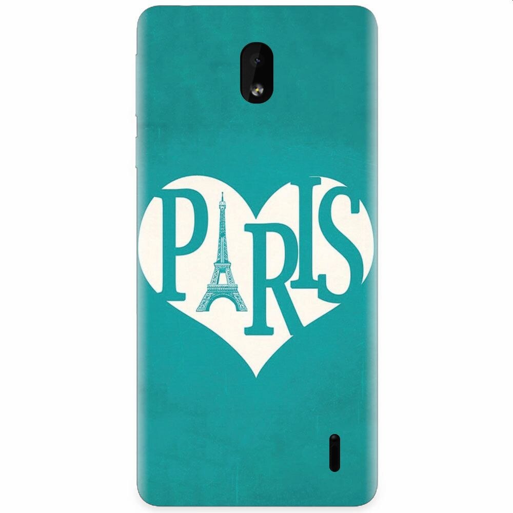 Husa silicon pentru Nokia 1 Plus, I Love Paris