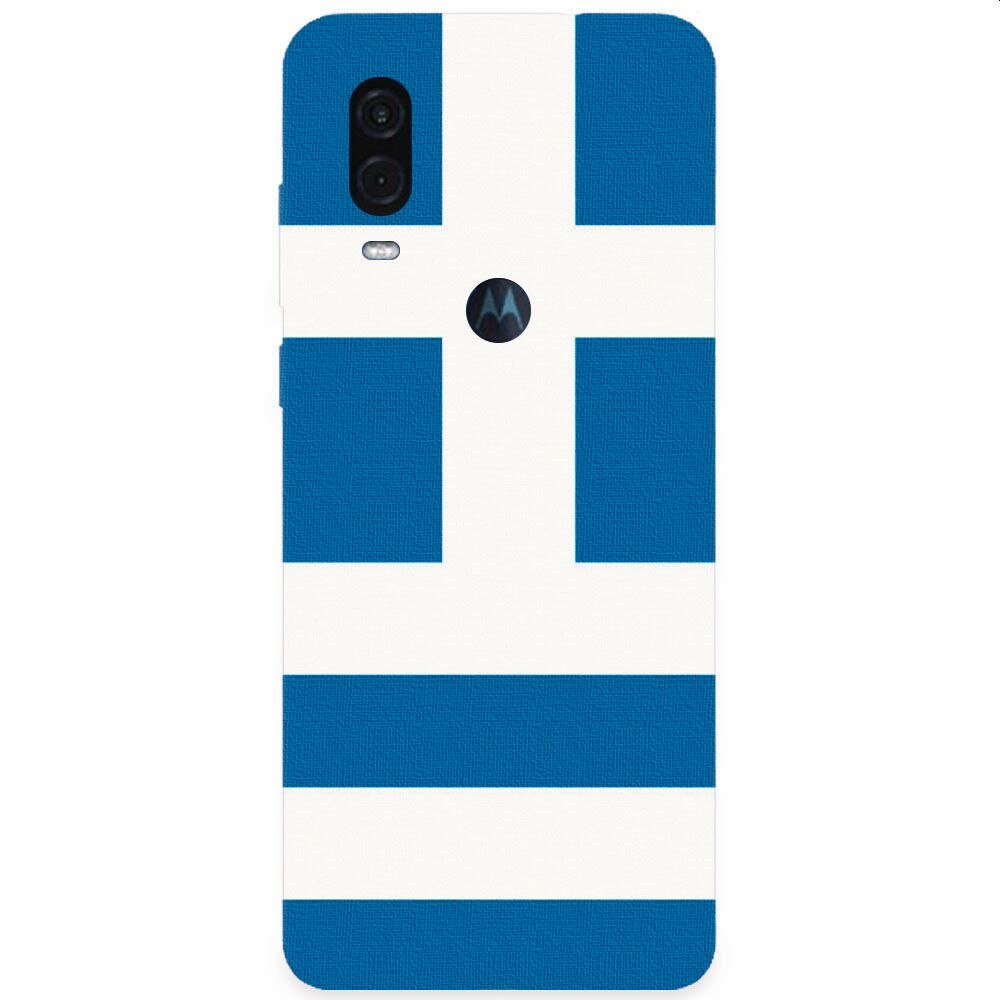 Husa silicon pentru Motorola One Vision, Greece Flag