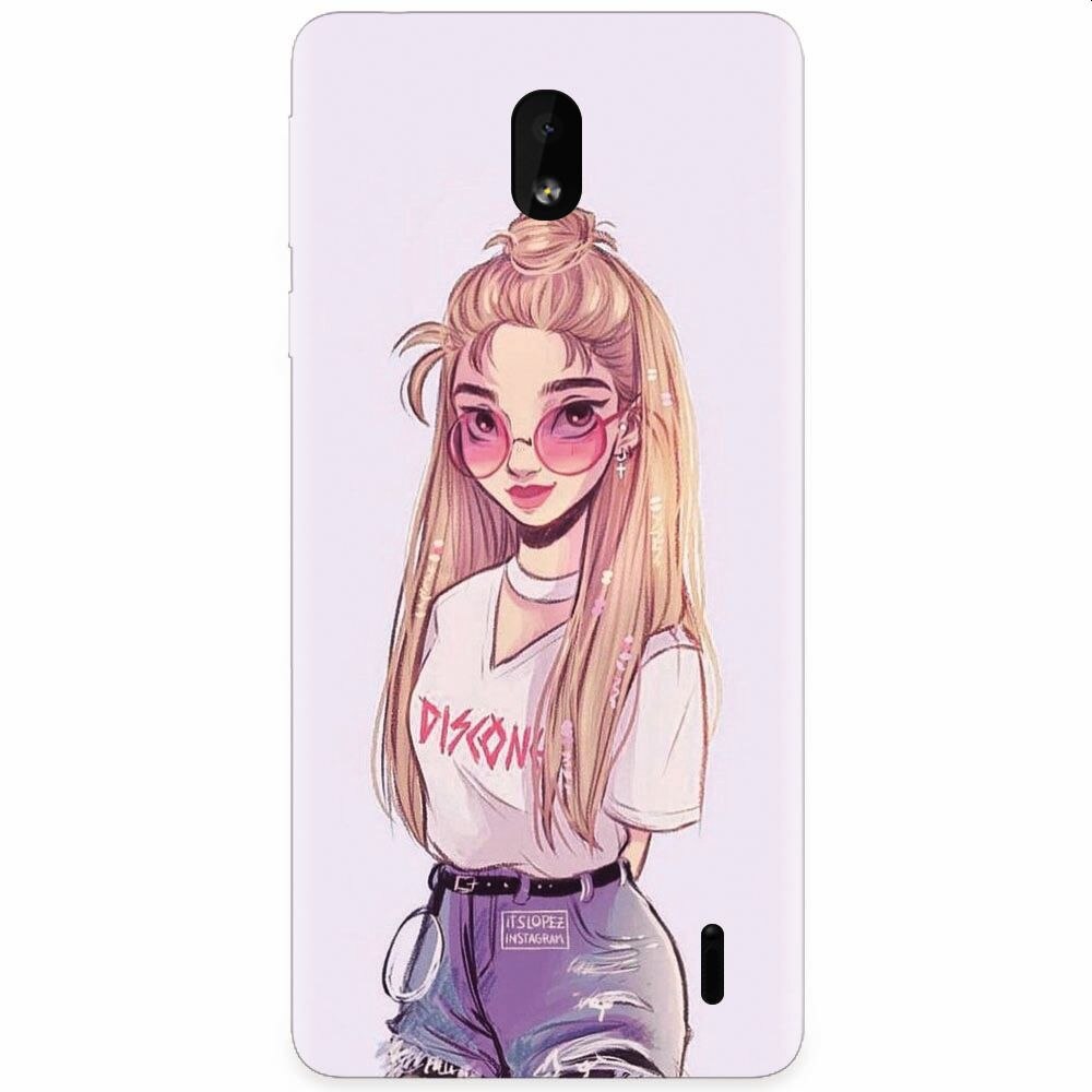 Husa silicon pentru Nokia 1 Plus, Girl Look