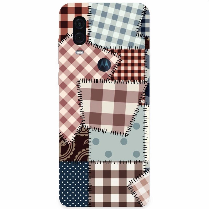 Силиконов калъф за Motorola One Vision, Patchwork Vector