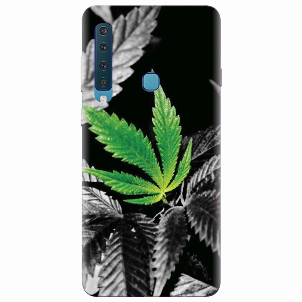 Husa silicon pentru Samsung Galaxy A9 2018, Trippy Pot Leaf Green