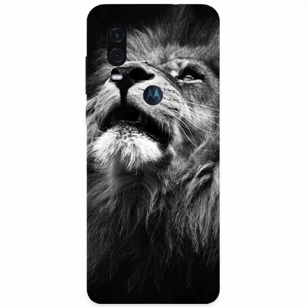 Husa silicon pentru Motorola One Vision, Majestic Lion Portrait