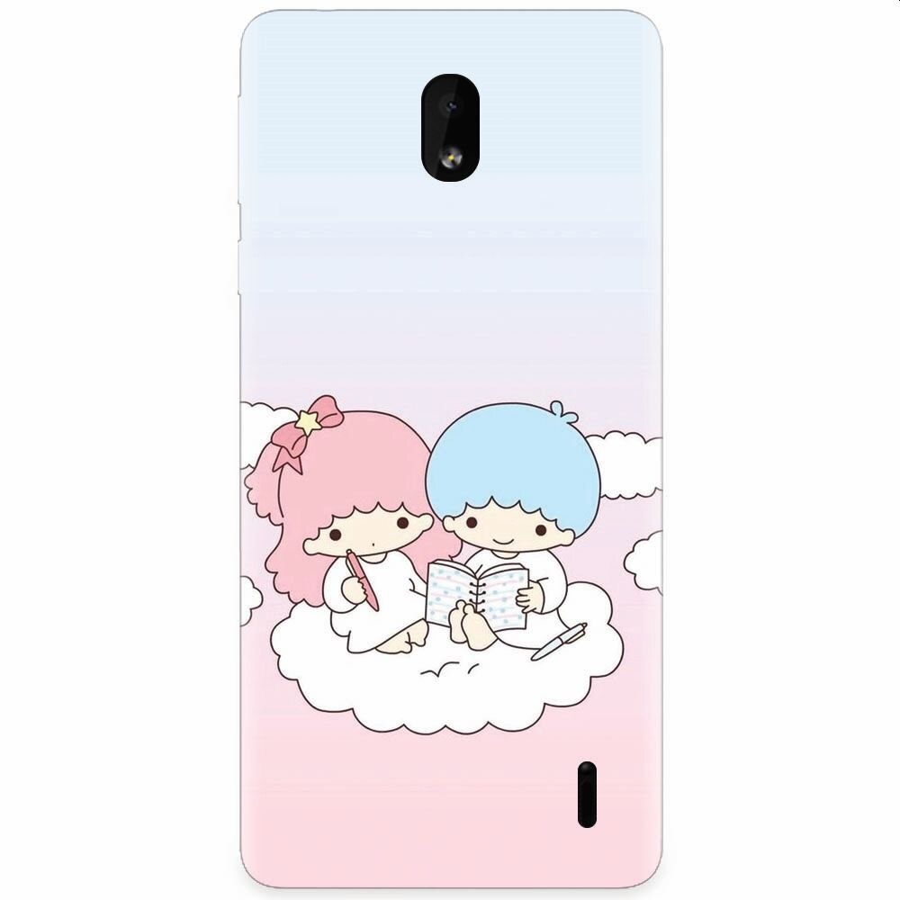 Husa silicon pentru Nokia 1 Plus, Little Twins On Cloud