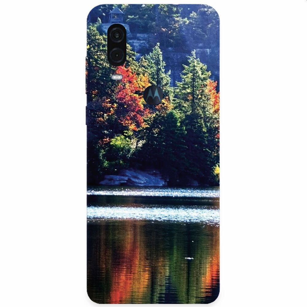 Husa silicon pentru Motorola One Vision, Lake Minnewaska Autumn