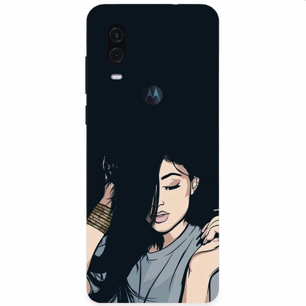 Husa silicon pentru Motorola One Vision, Simple Girl