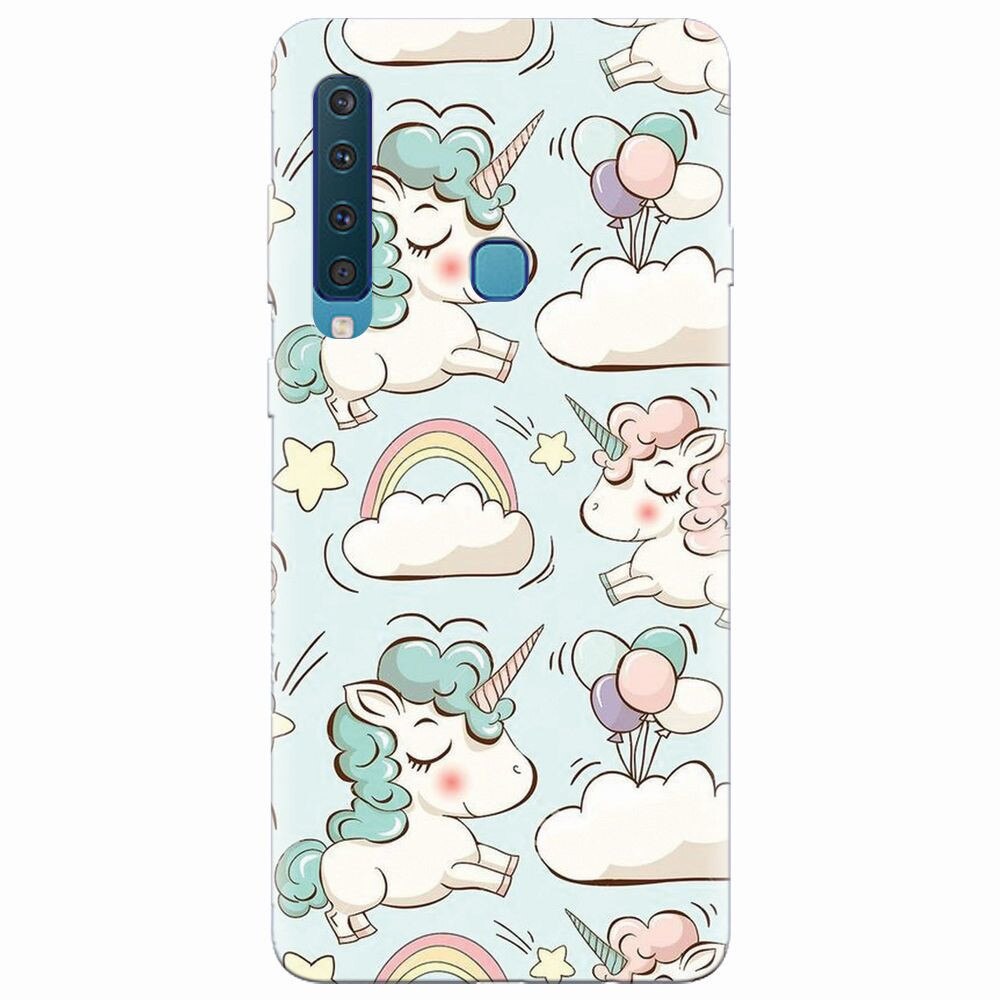 Husa silicon pentru Samsung Galaxy A9 2018, Unicorns And Clouds