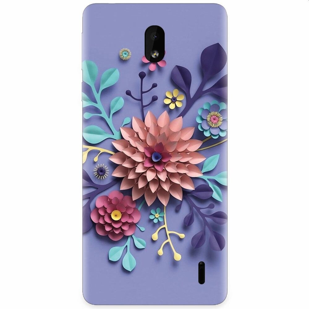 Husa silicon pentru Nokia 1 Plus, Flower Artwork