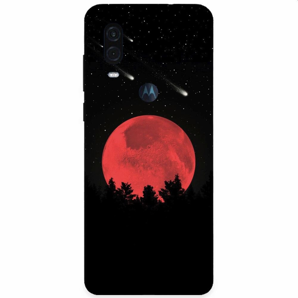 Husa silicon pentru Motorola One Vision, Blood Moon