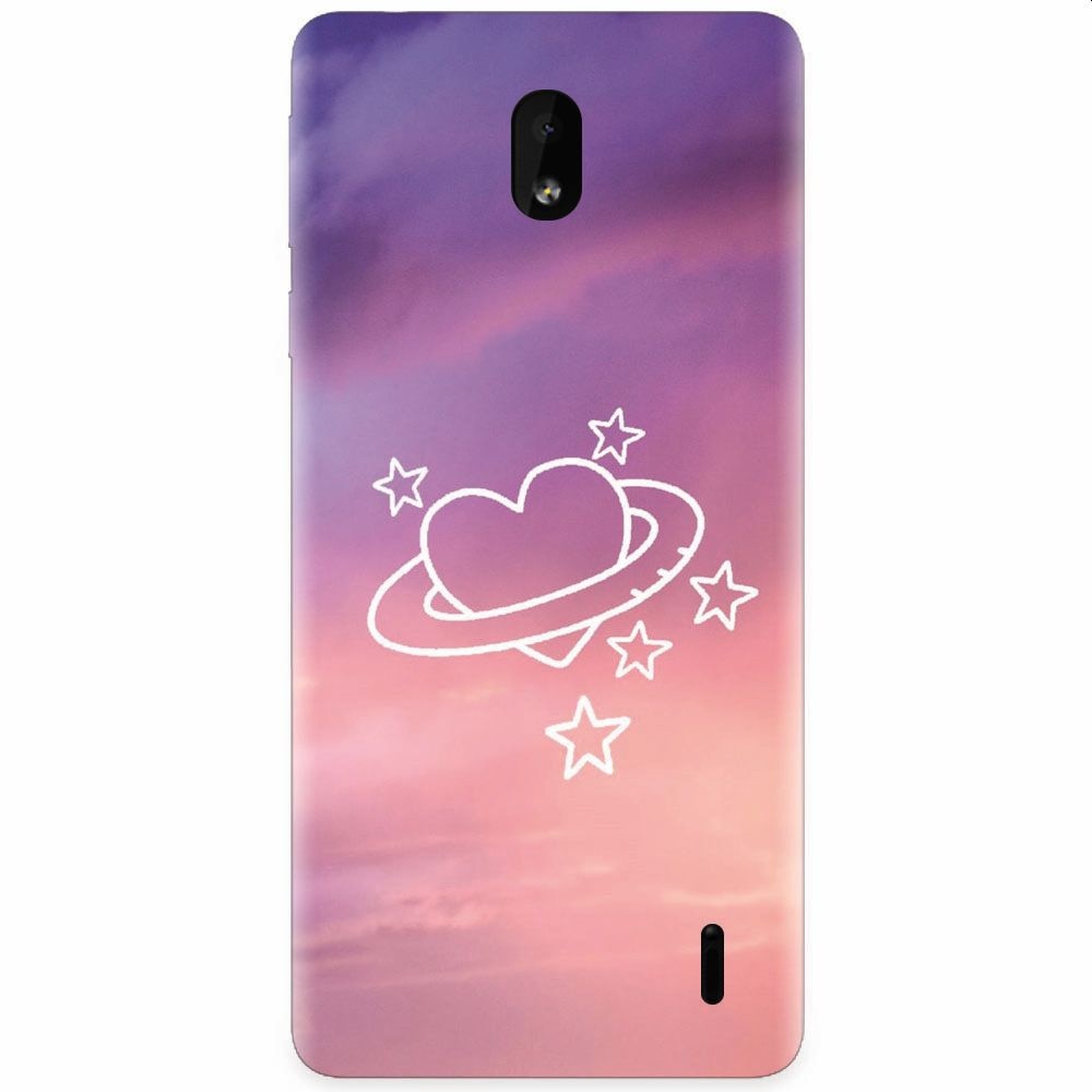 Husa silicon pentru Nokia 1 Plus, Galaxy Heart