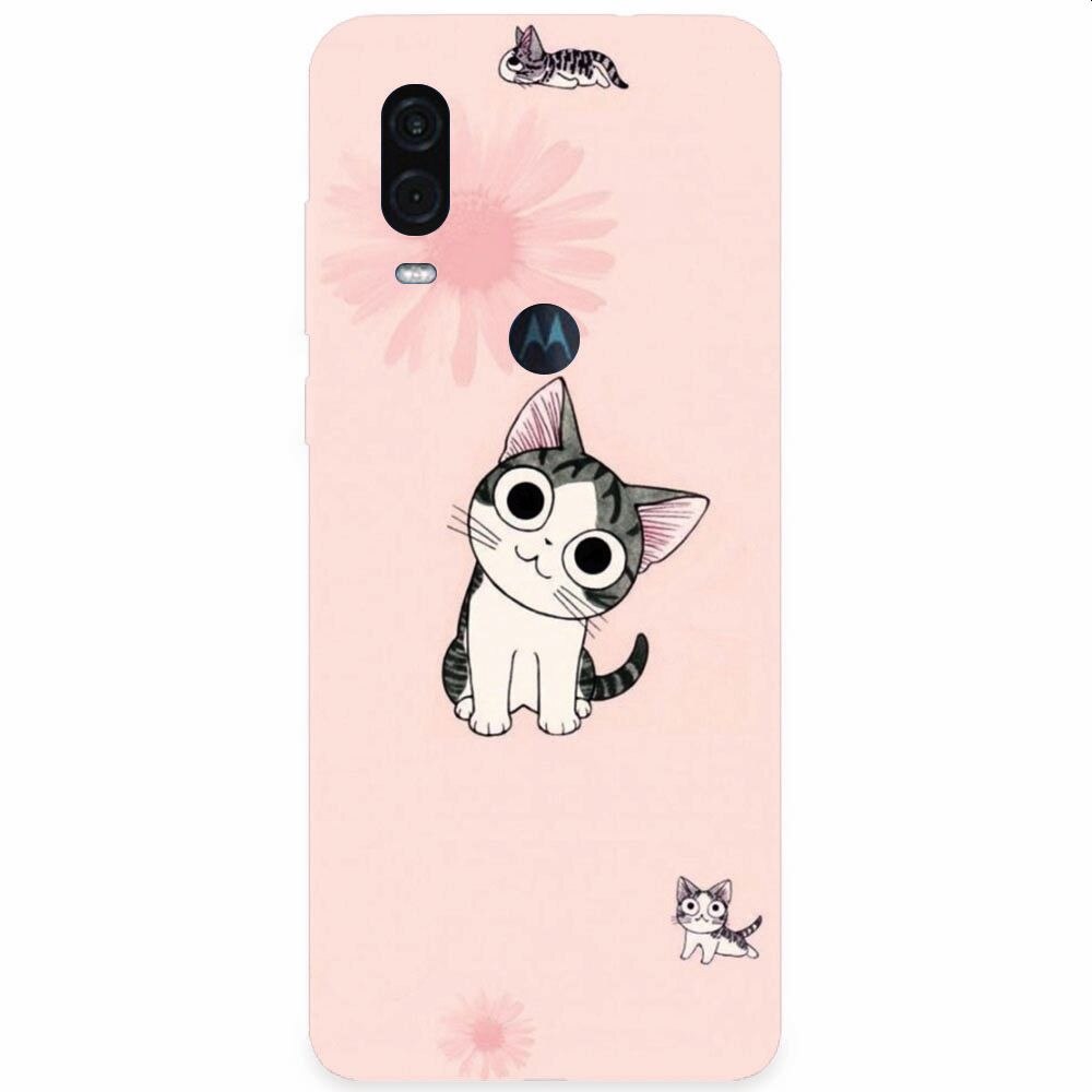 Husa silicon pentru Motorola One Vision, Cute Cat 101
