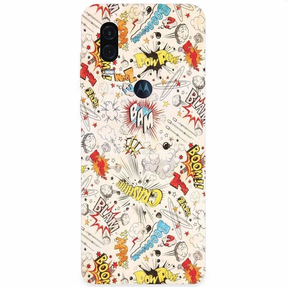 Husa silicon pentru Motorola One Vision, Vintage Comic