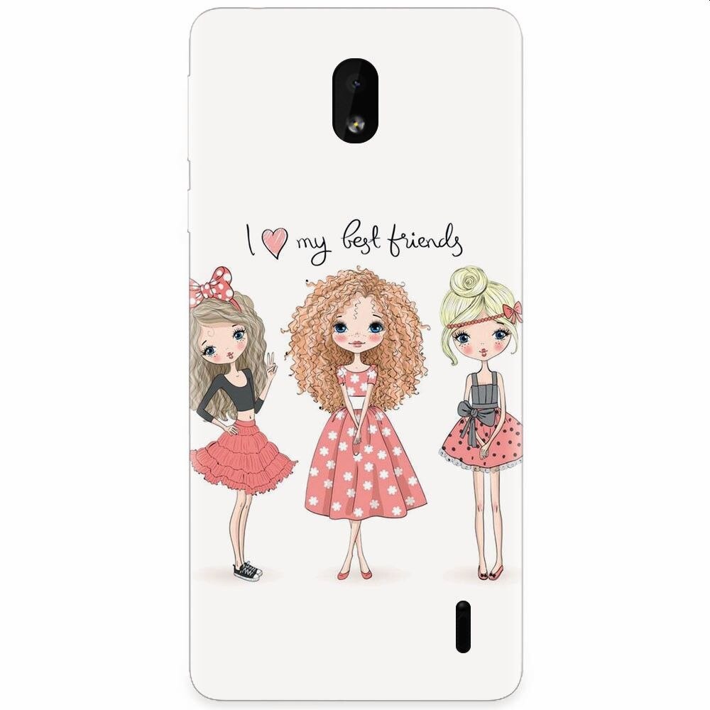 Husa silicon pentru Nokia 1 Plus, I Love My Best Friends