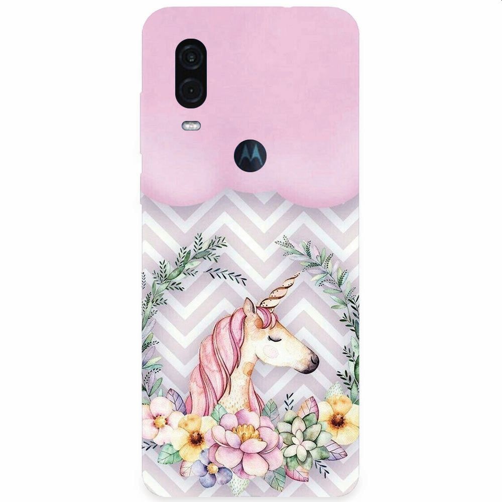 Husa silicon pentru Motorola One Vision, Aesthetic Unicorn