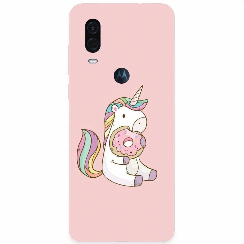 Husa silicon pentru Motorola One Vision, Unicorn Donuts