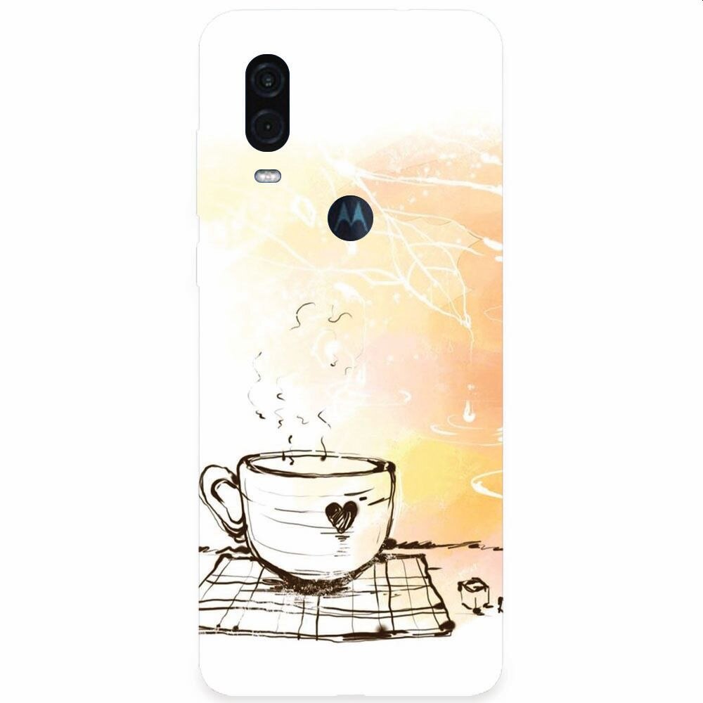 Husa silicon pentru Motorola One Vision, Coffe Love