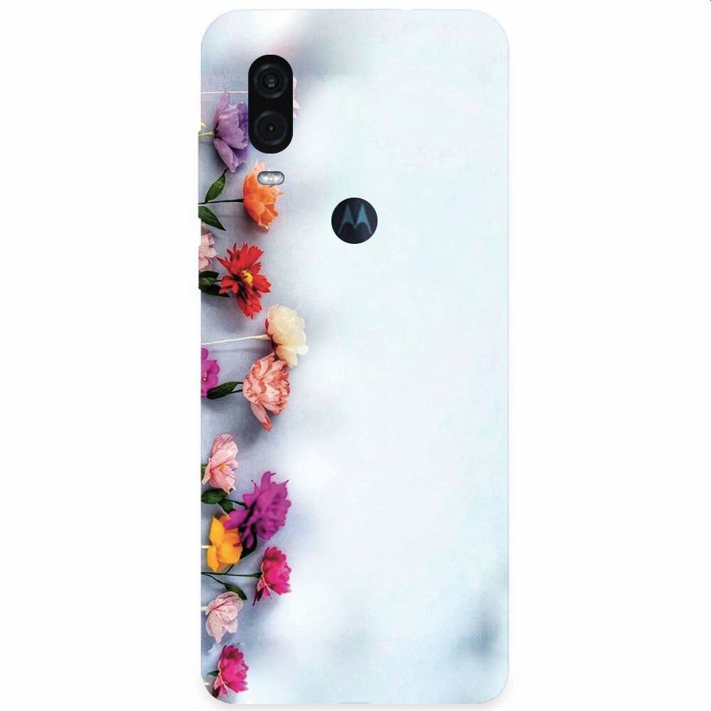 Husa silicon pentru Motorola One Vision, Flowers