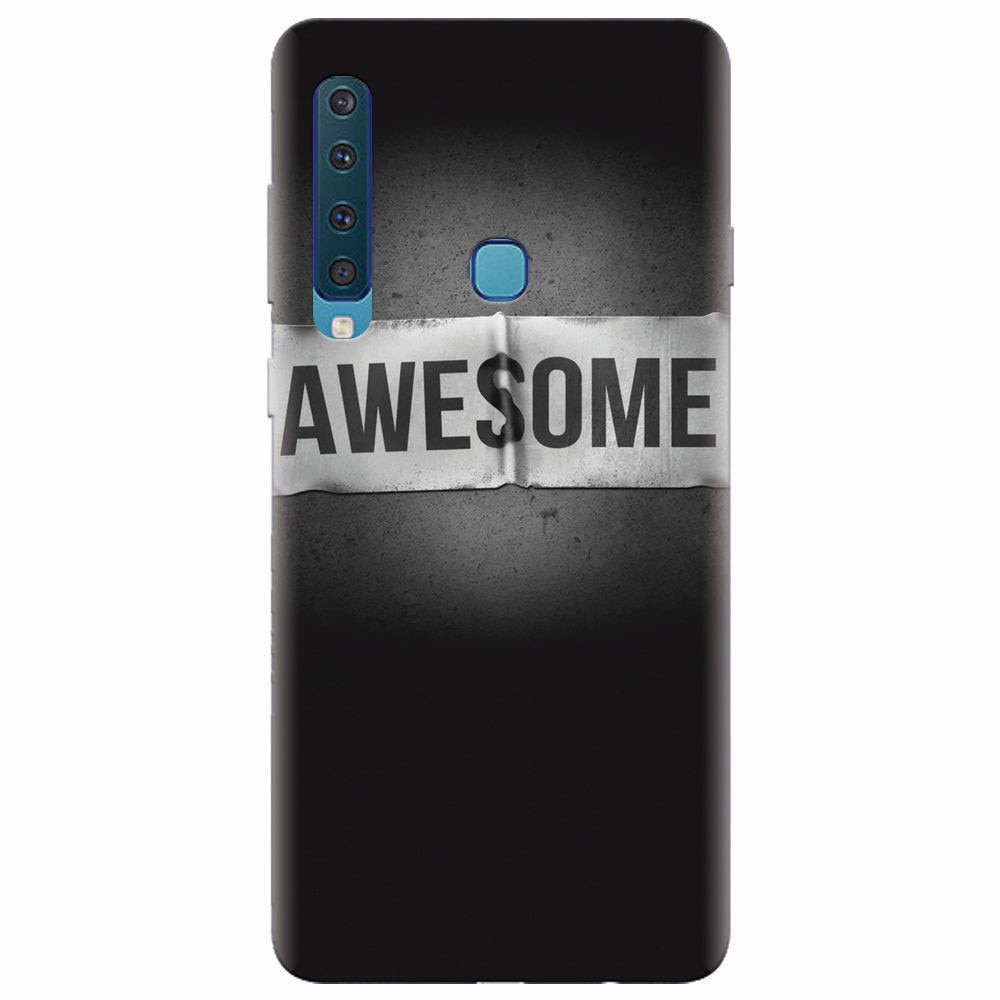 Husa silicon pentru Samsung Galaxy A9 2018, Awesome Label Dark