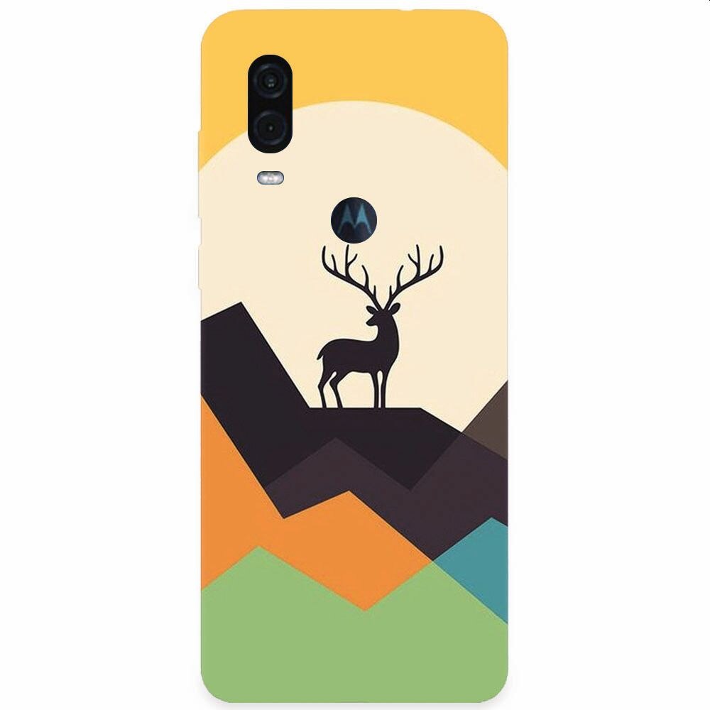 Husa silicon pentru Motorola One Vision, Abstract Deer
