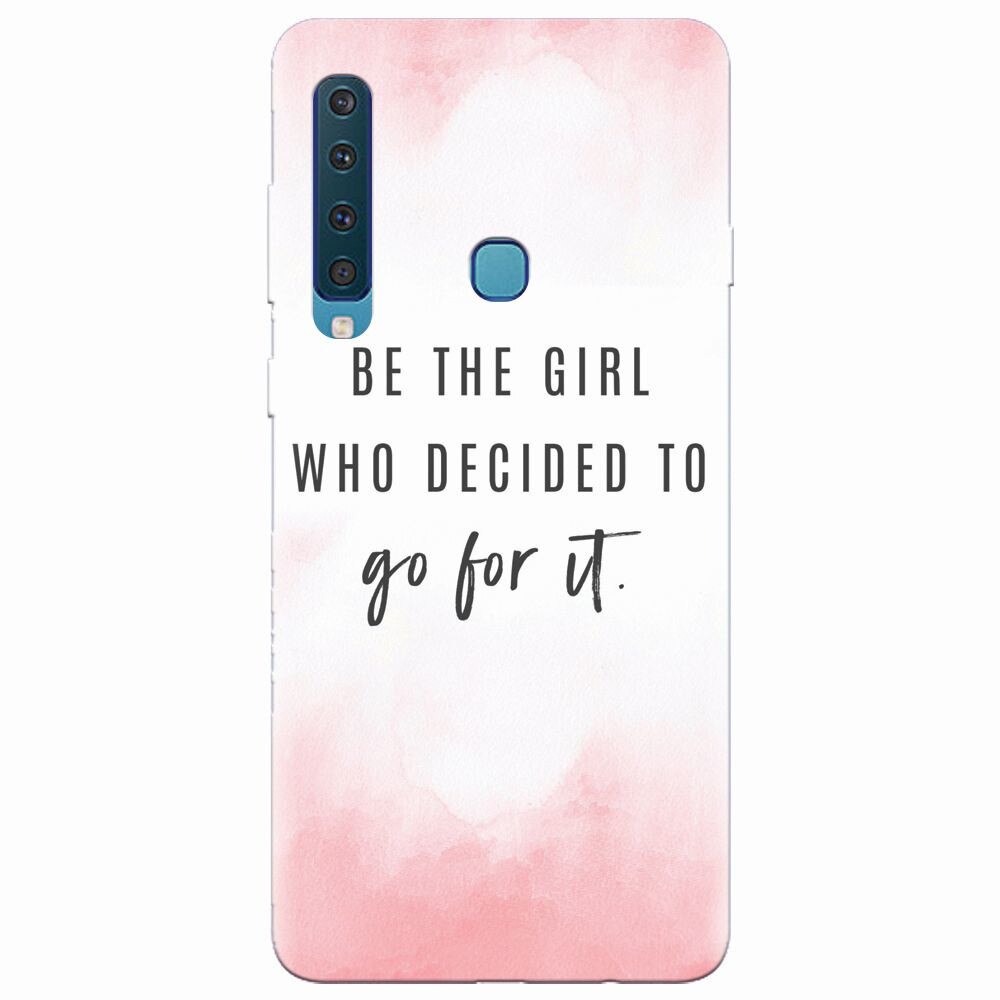Husa silicon pentru Samsung Galaxy A9 2018, Quotes Pink