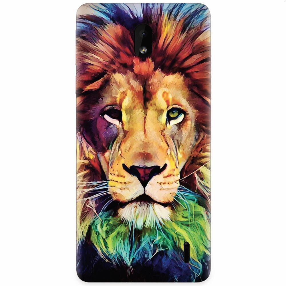 Husa silicon pentru Nokia 1 Plus, Colorfull Lion