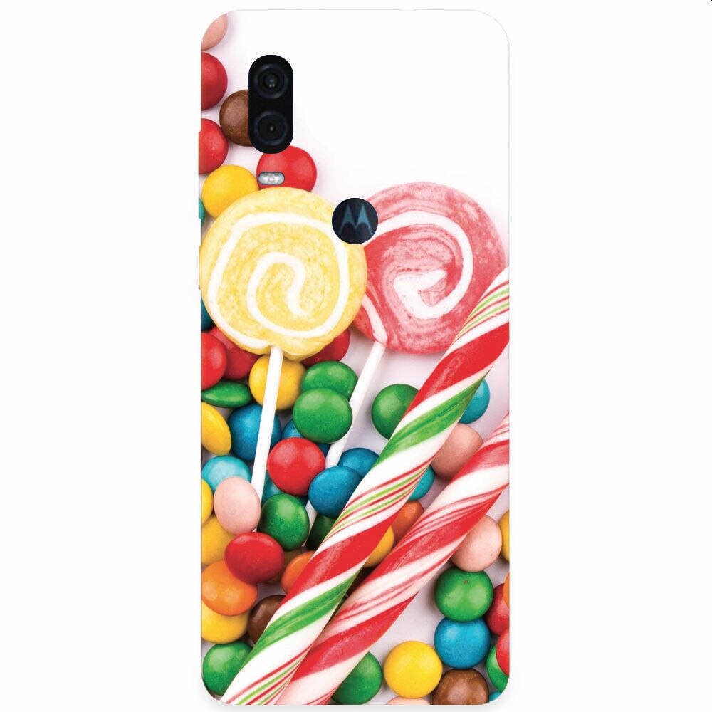 Husa silicon pentru Motorola One Vision, Sweet Colorful Candy