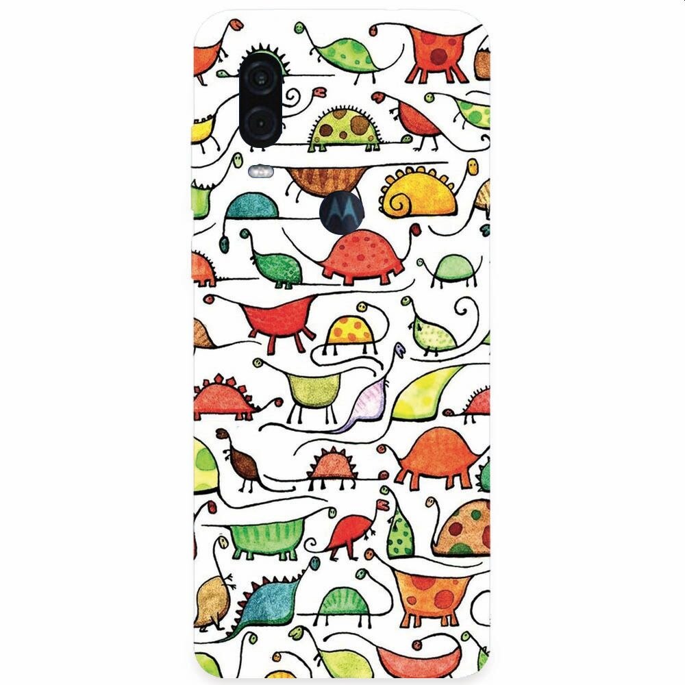 Husa silicon pentru Motorola One Vision, Dino