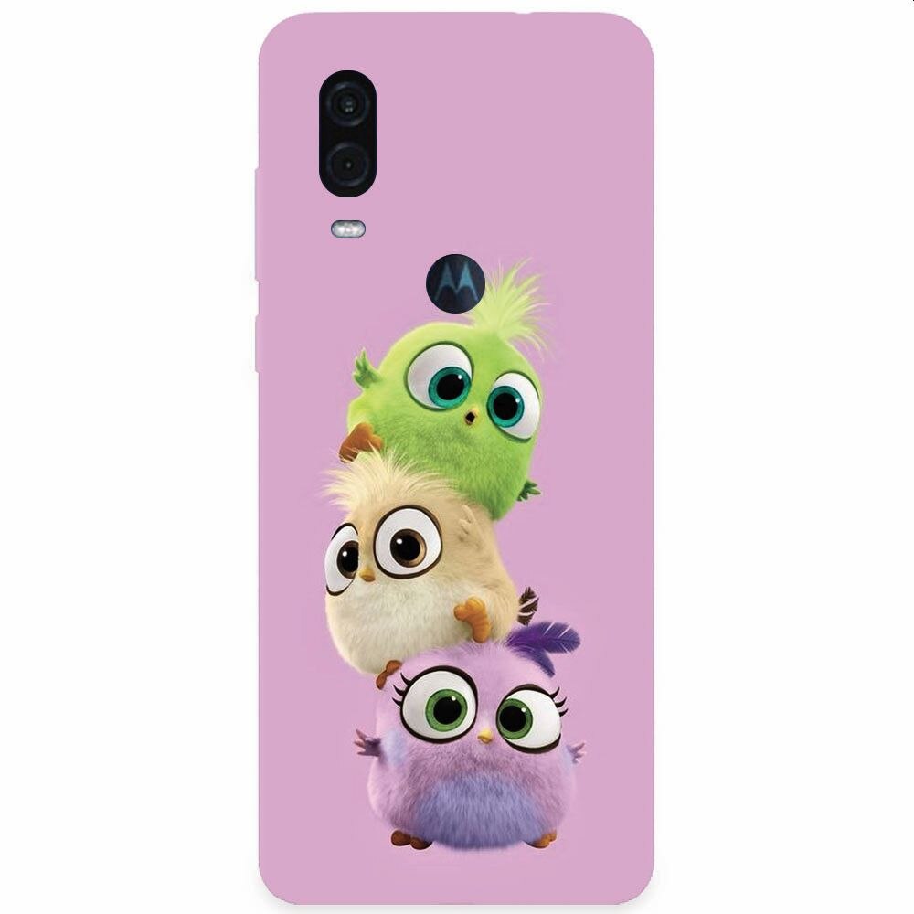 Husa silicon pentru Motorola One Vision, Baby Birds
