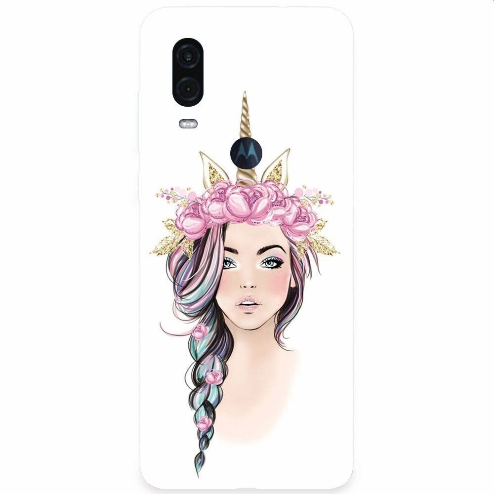 Husa silicon pentru Motorola One Vision, Unicorn Girl