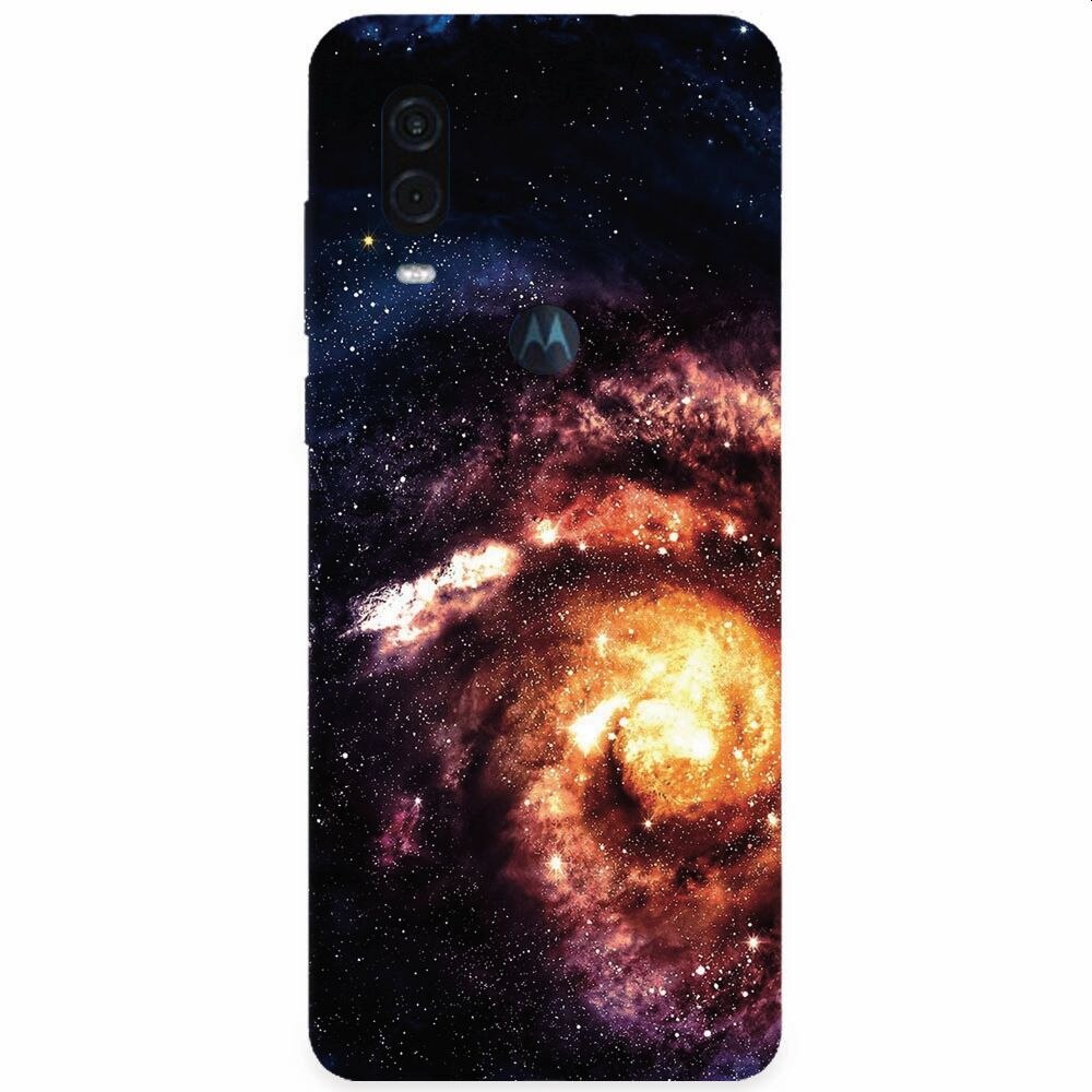 Husa silicon pentru Motorola One Vision, Spiral Galaxy Illustration