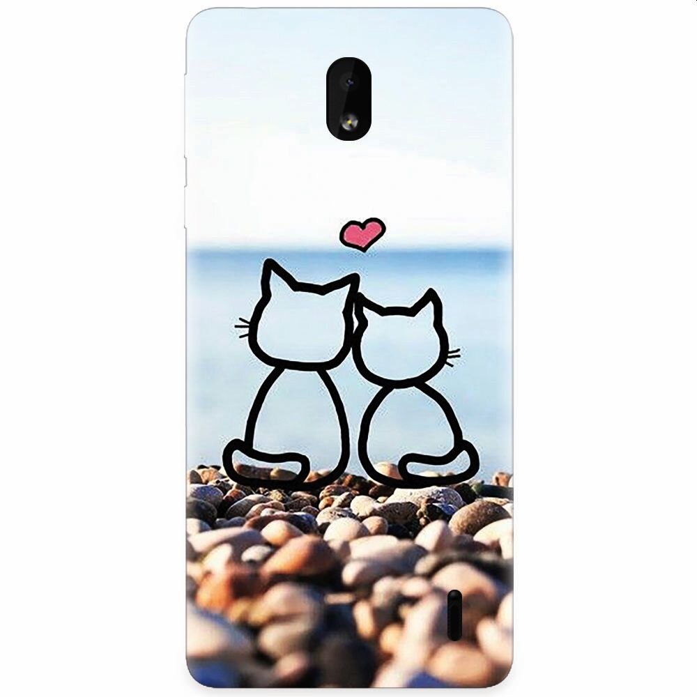 Husa silicon pentru Nokia 1 Plus, In Love Cats