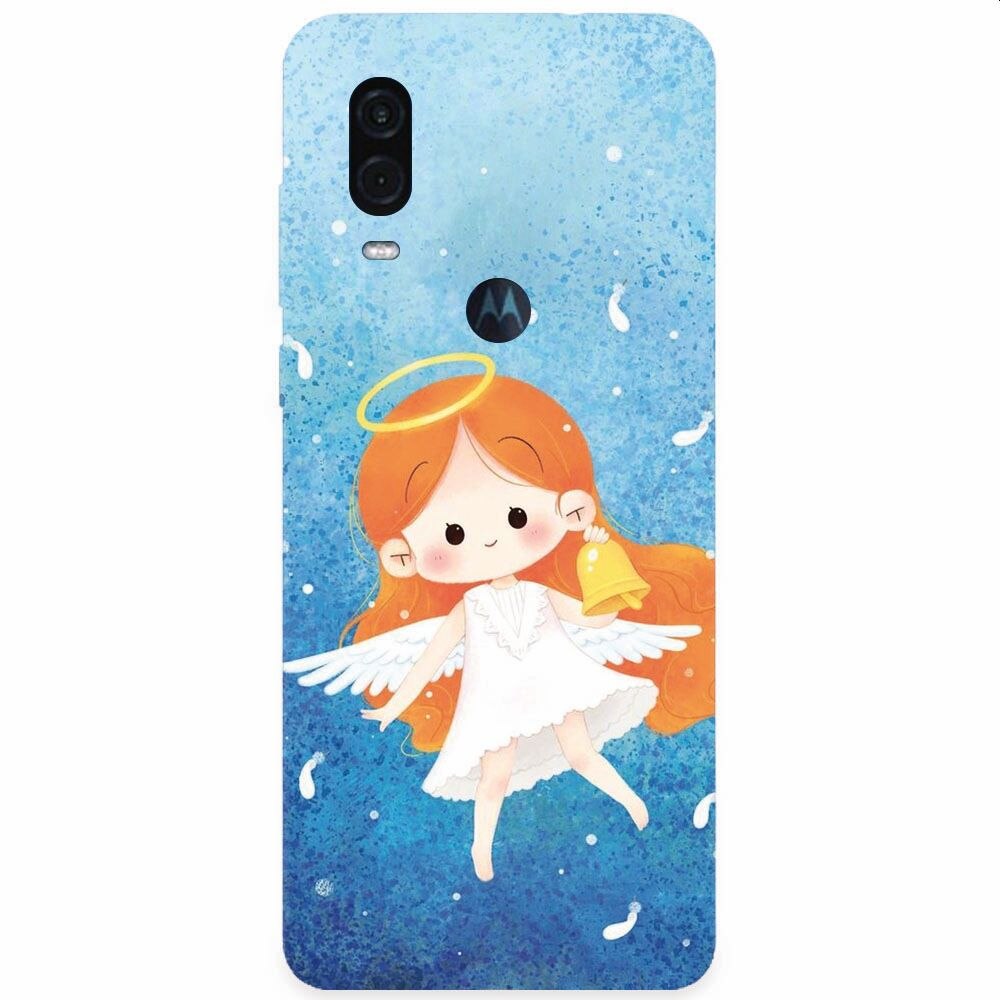 Husa silicon pentru Motorola One Vision, Cute Angel