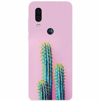 Husa silicon pentru Motorola One Vision, Cactus 102 Husa silicon pentru Motorola One Vision, Cactus 102