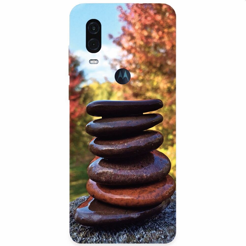 Husa silicon pentru Motorola One Vision, Stacking Stones