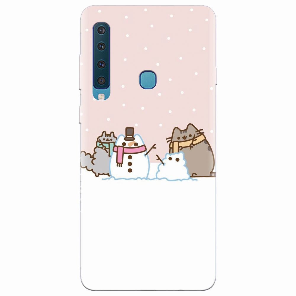 Husa silicon pentru Samsung Galaxy A9 2018, Cat And Snowman