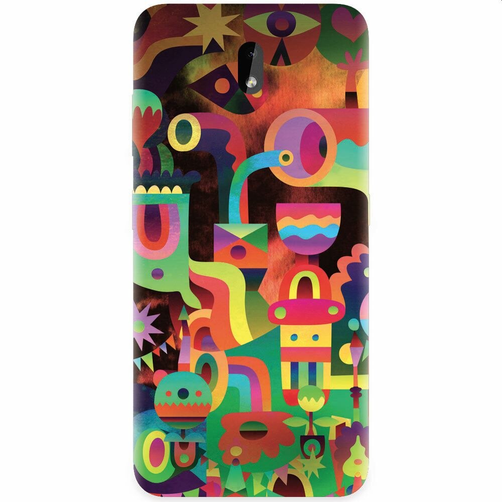 Husa silicon pentru Nokia 3.2, Abstract Colorful Shapes